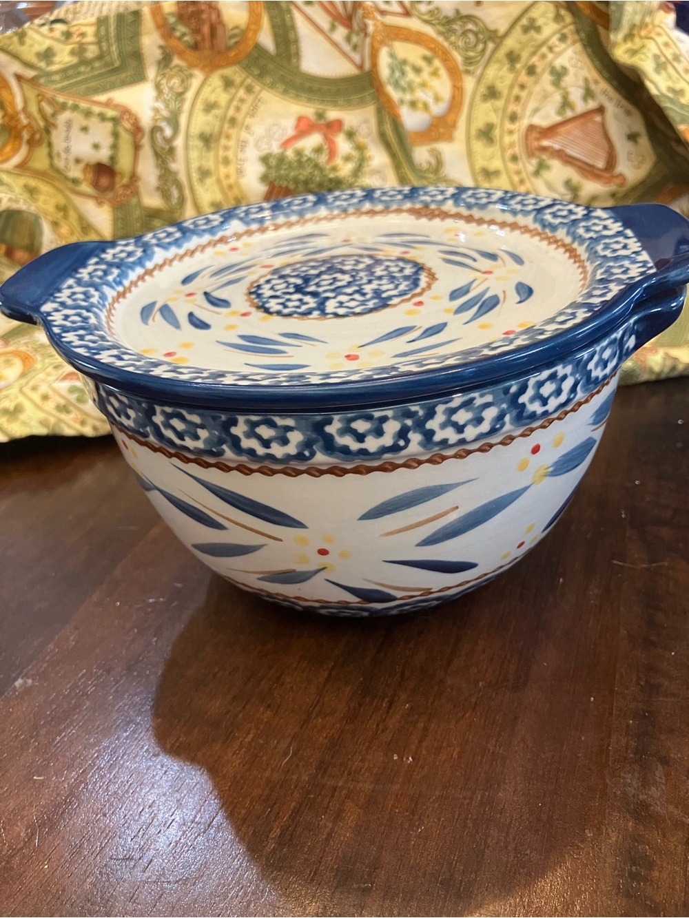 Temp-tations Blue and White Ceramic Bowl with Lid